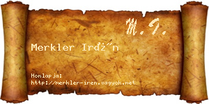 Merkler Irén névjegykártya